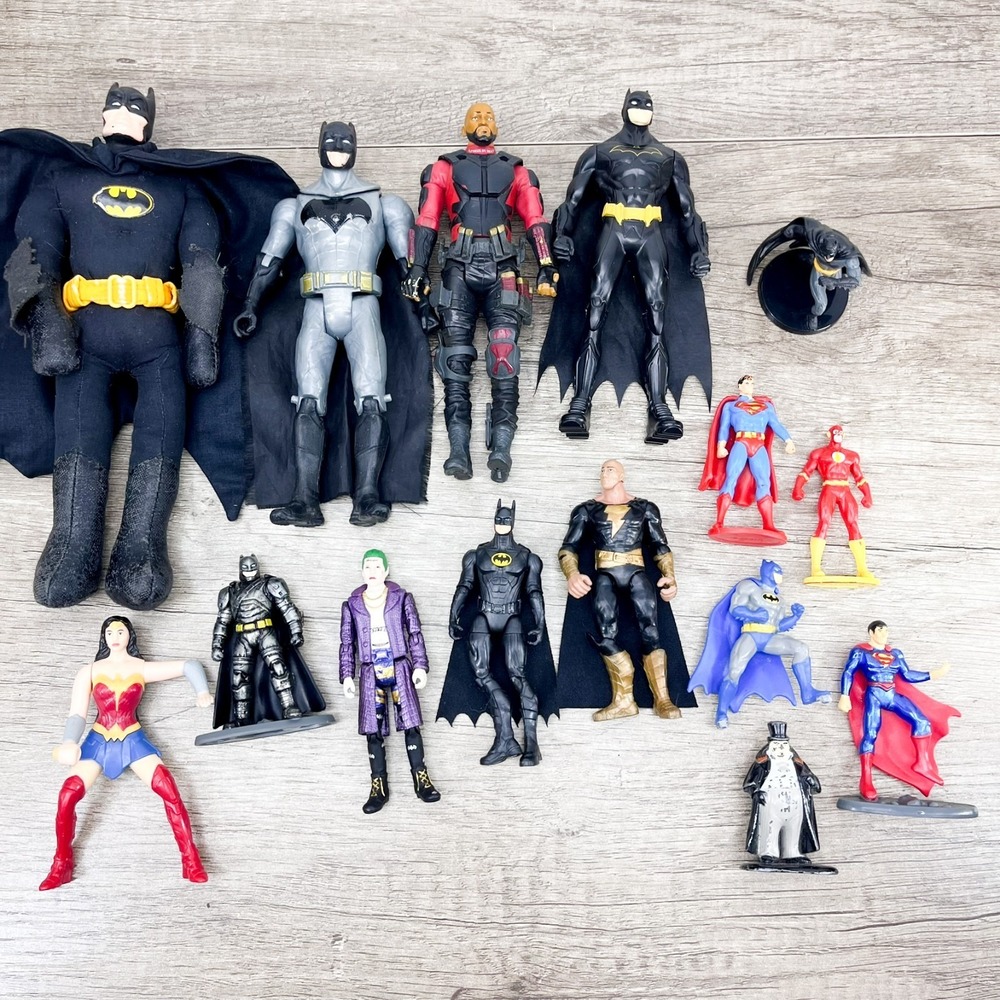 DC Action Figure Lot Batman Joker, Superman, Flash, Wonder Woman Penguin Etc